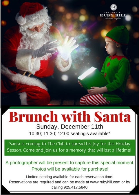 brunch with santa the club at ruby hill take pictures with santa flyer